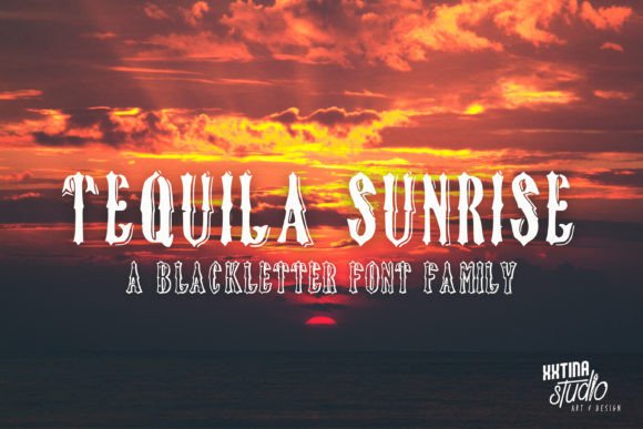 Tequila Sunrise: A Vintage Blackletter Display Font for Bold Design